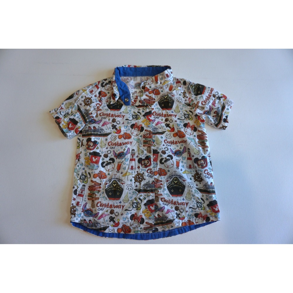 Love Stitch Co Disney Cruise Line Castaway Cay Mickey Short Sleeve Shirt 12-18M